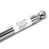 zoom view on the back of a Stainless steel gas spring / strut with ball joint ends, fully extended, shown on a white background for marine application and boat installation - with a white label on which the reference 081641 is written