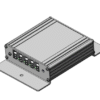 Isometric view of the NOVAL NL0129 electronic control unit, showing front-facing connectors and lateral mounting flanges