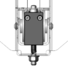 3D front view of the NL0243 marine ATC sunroof front Sensor, showing its rectangular housing, mounting screws, actuator, and wiring connection.