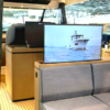Motorized in-floor TV lift NL3361 with 24 V DC drive, for concealed screens in yacht interiors