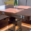NL2214 – 3-stage 12V motorized stainless steel table pedestal by NOVAL. Ideal for yacht saloons, compatible with dual-pedestal sync