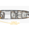 Prestige X70 deck plan showing gas spring 081650-500N location at crew cabin entrance door under the steps - aft starboard