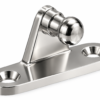 EFBR12S marine-grade stainless steel angle bracket with Ø10 mm ball stud and 2 countersunk fixing holes, for gas springs