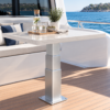 NL2389 electric table lift - 3-stage rectangular anodized aluminium pedestal 24V DC for yacht cockpit and saloon tables